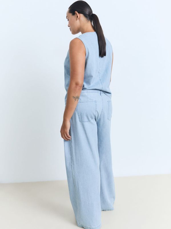 MANGO - VIONET - Jeans - Blauw Denim - Loosefit - Mid Waist