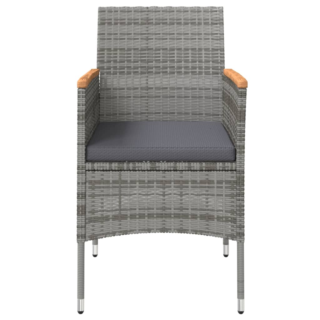 Mobilier de salle à manger de jardin coussins 7 pièces gris et noir