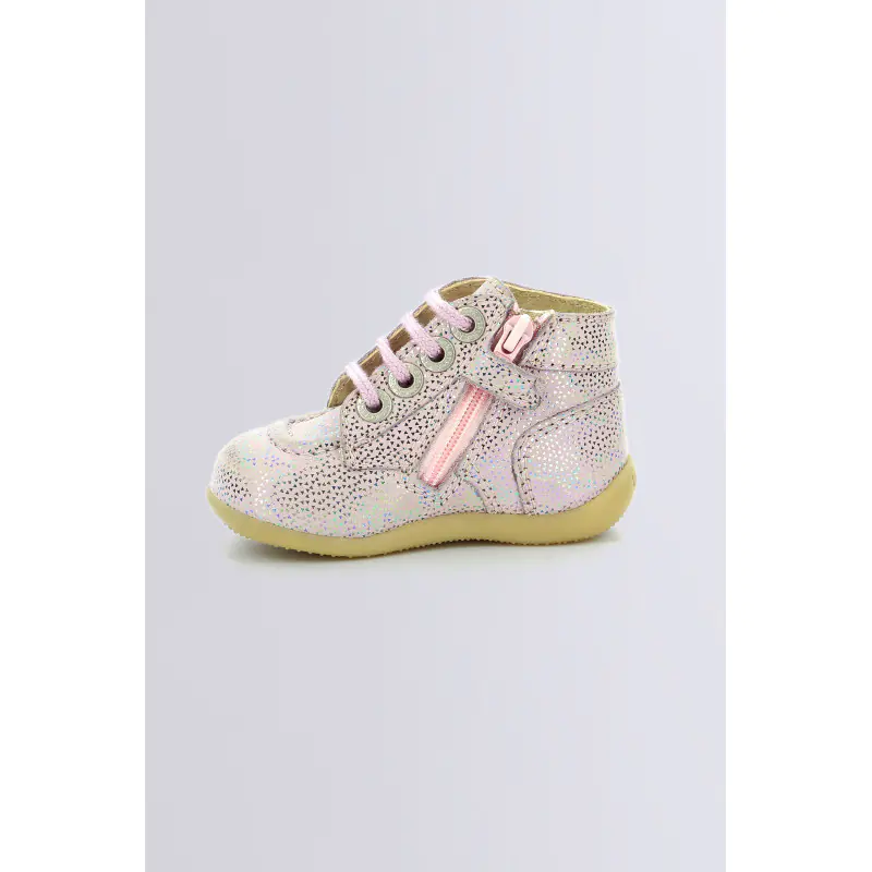 Bonzip Rose argent BOTTILLONS Cuir  Fille