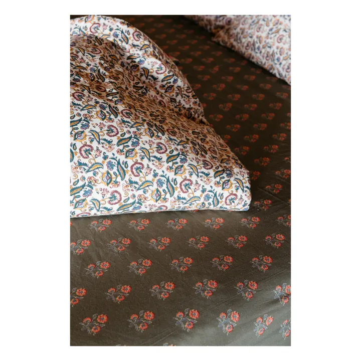Louise Misha Drap-housse Nicole en coton bio | Vert kaki