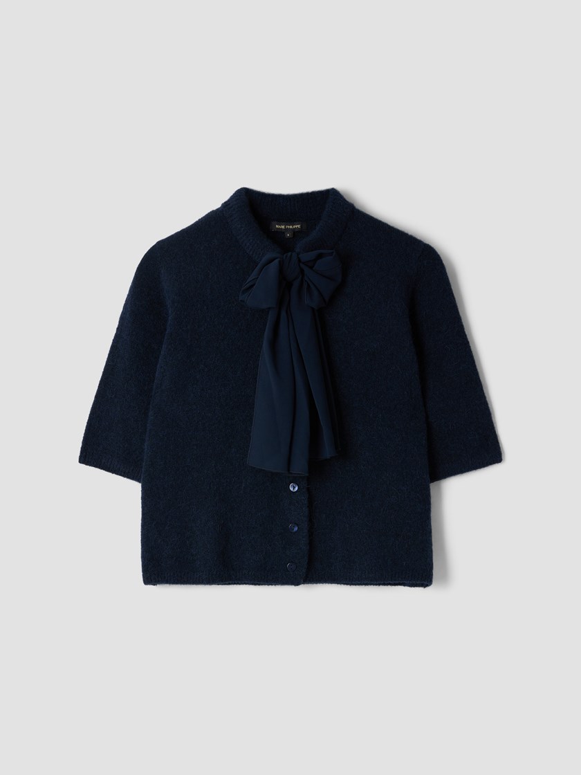 Frida kortermet cardigan Navy Blazer