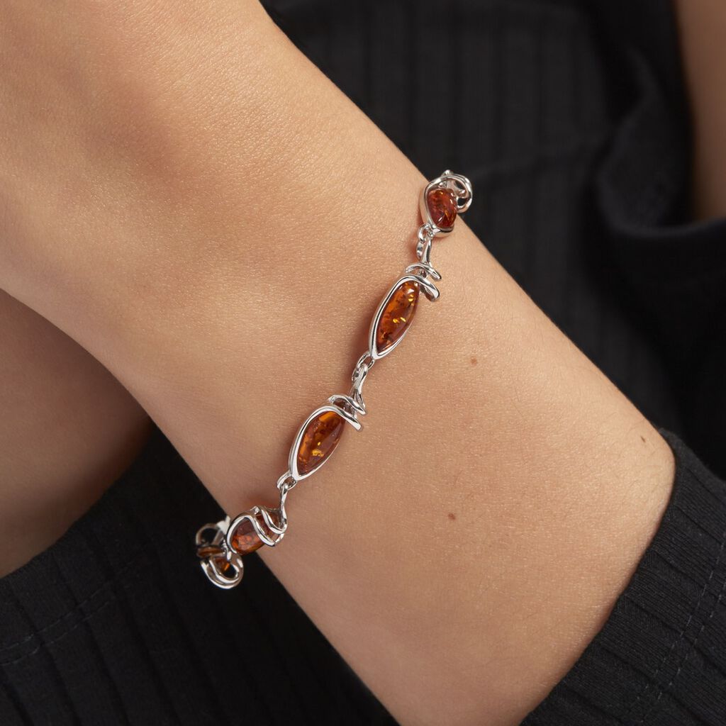 Bracelet Argent Blanc Dallal Ambres