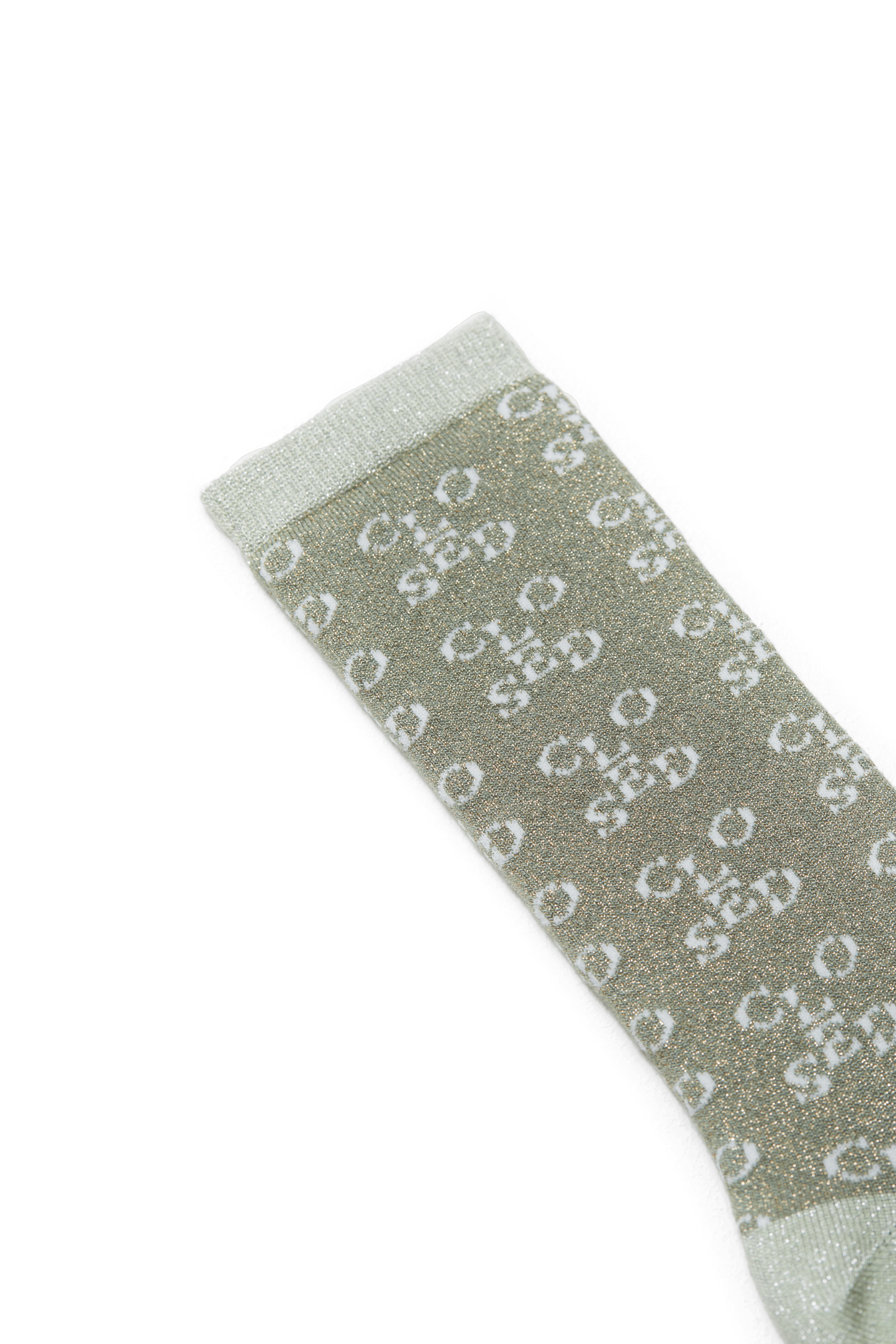 Chaussettes mi-hautes monogrammes brillantes | Kaki