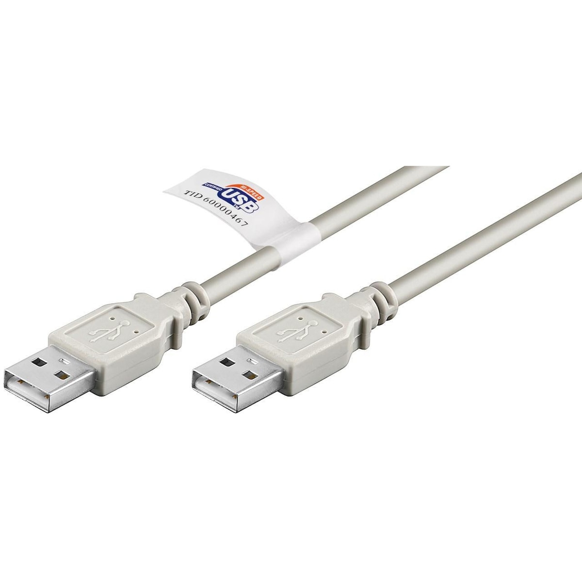 Goobay USB 2.0 Hi-Speed-kabel med USB-sertifikat, grå