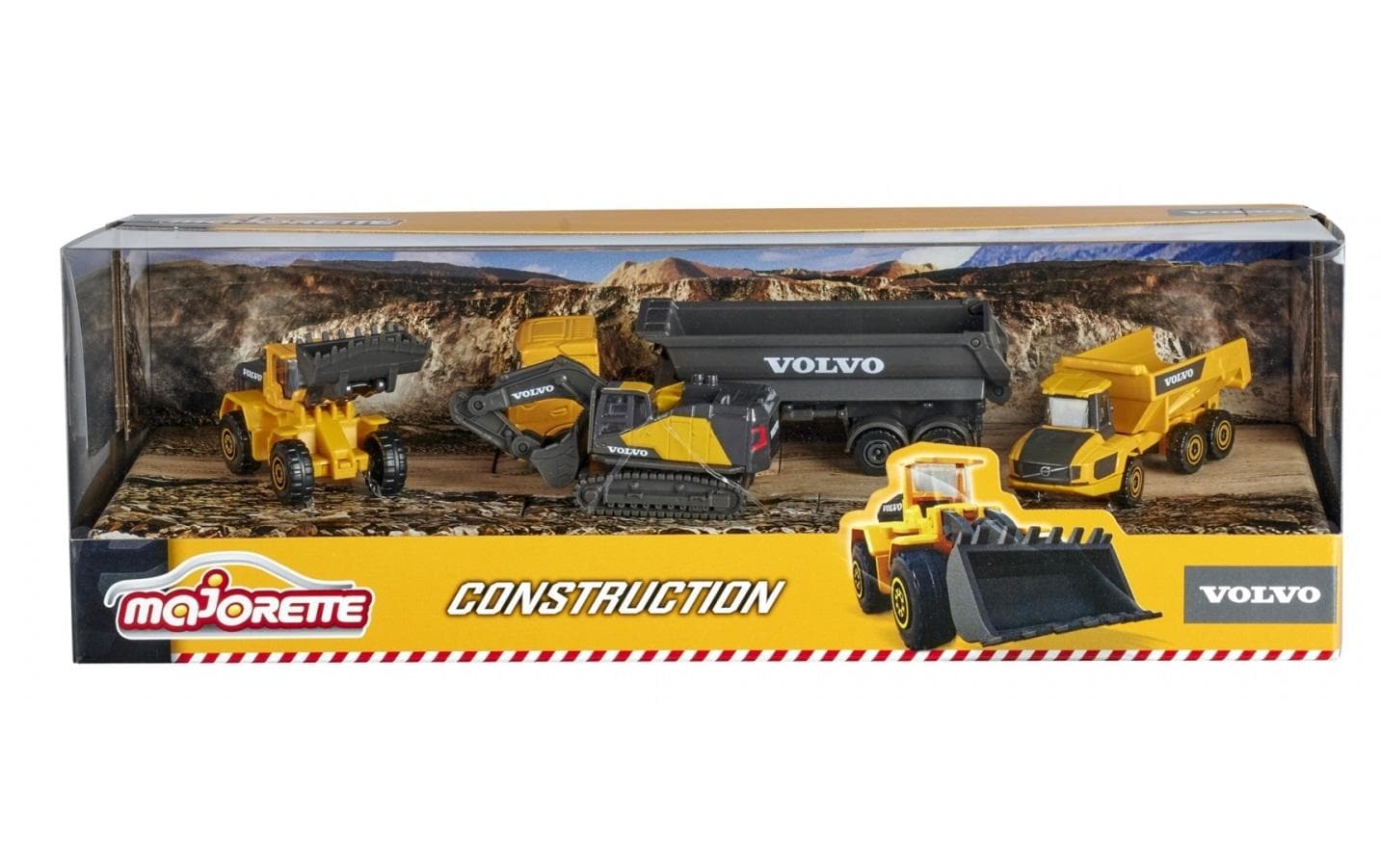 Baustellenfahrzeug Volvo Construction 4er-GeschenksetVier Baufahrzeuge zum Spielen und Sammeln