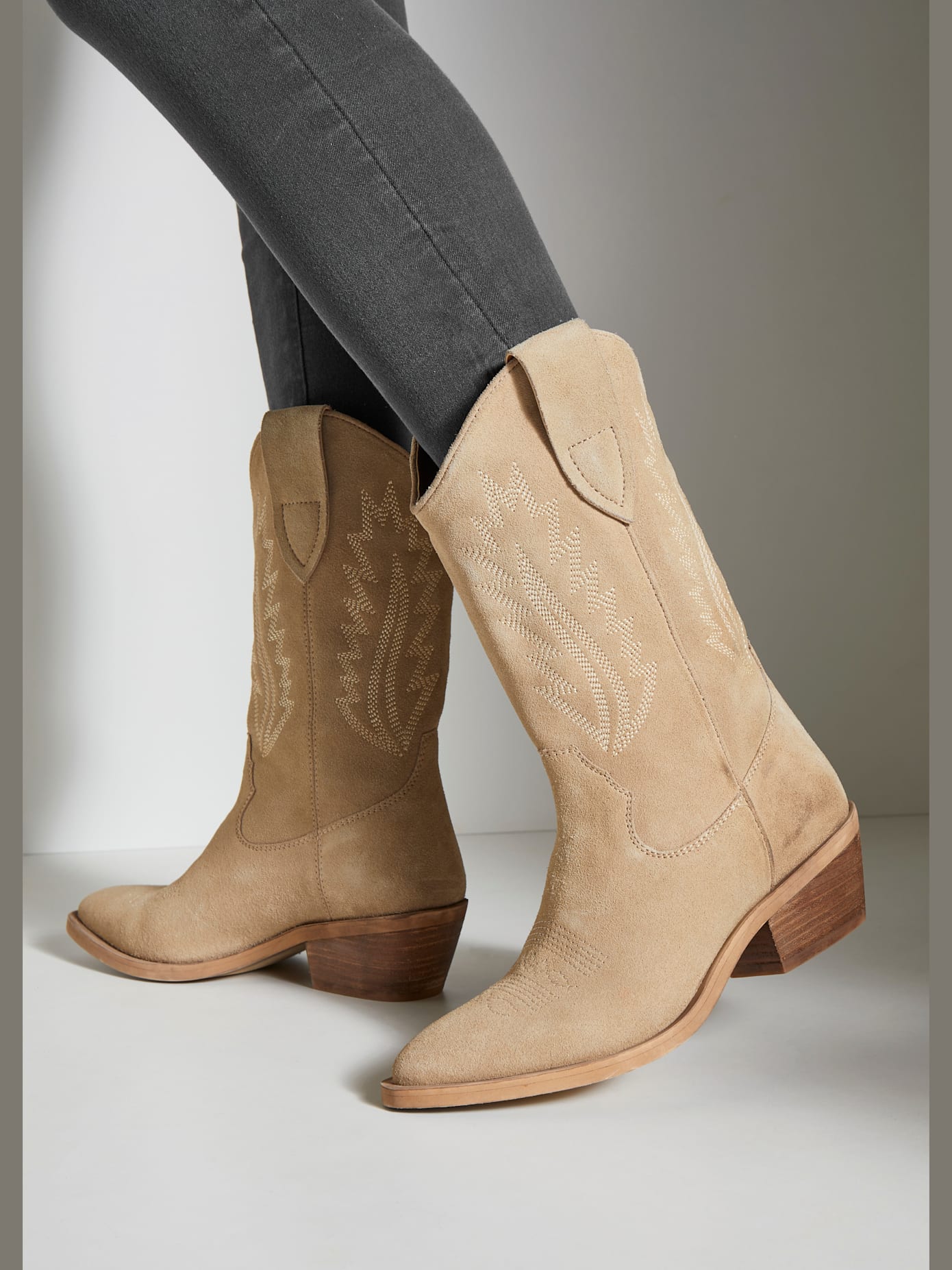 Bottines cowboy bottines d'été en cuir de qualité