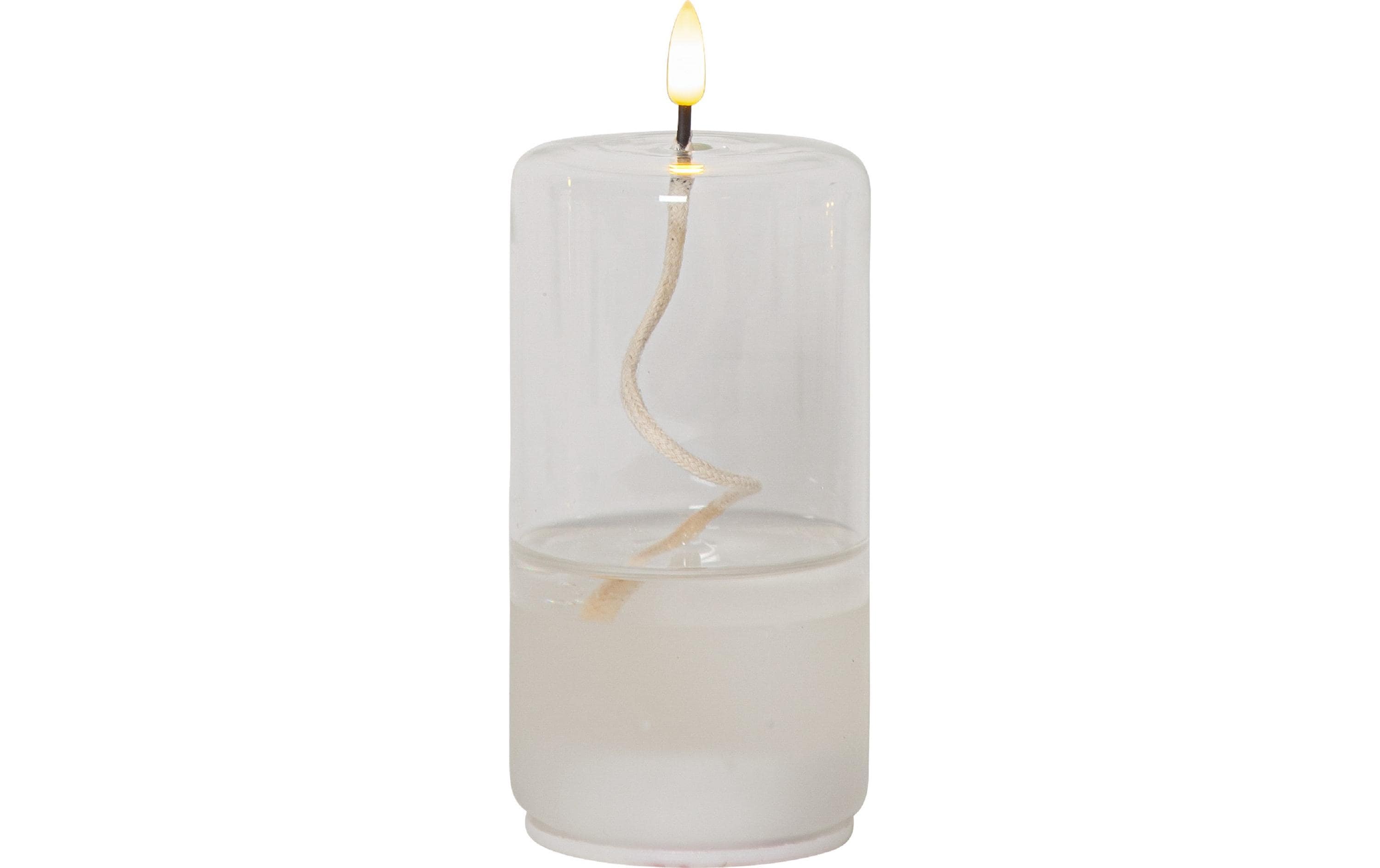 LED-Kerze Flamme Float, Ø 8 x 17.5 cm, TransparentKünstliche Kerze mit beweglicher Flamme