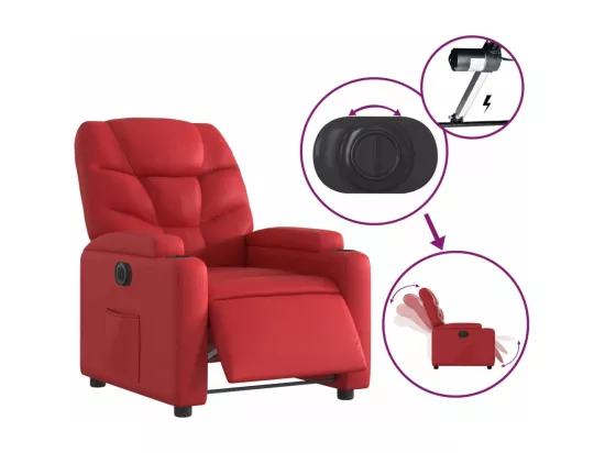 Fauteuil inclinable électrique Rouge Similicuir
