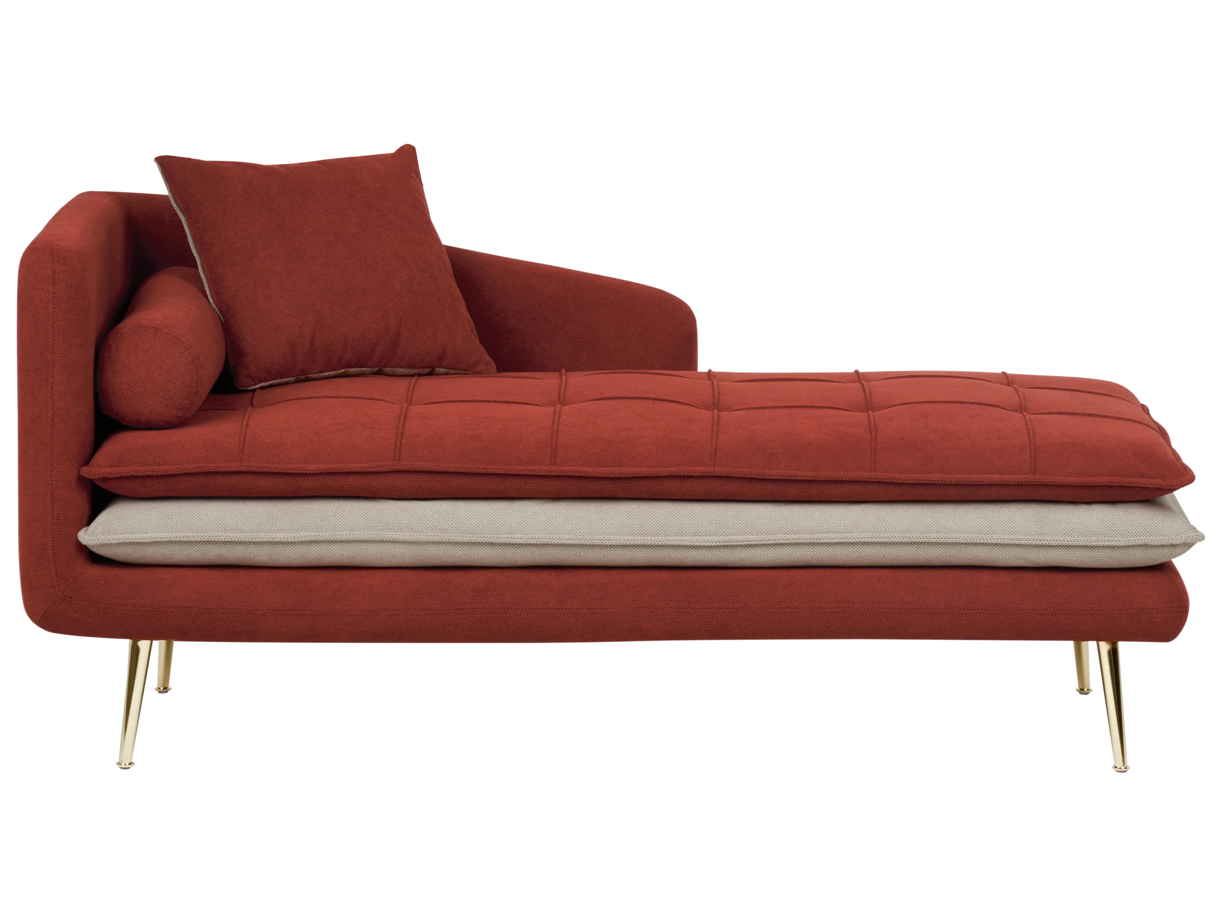 Linkszijdige chaise longue GONESSE Stof Rood