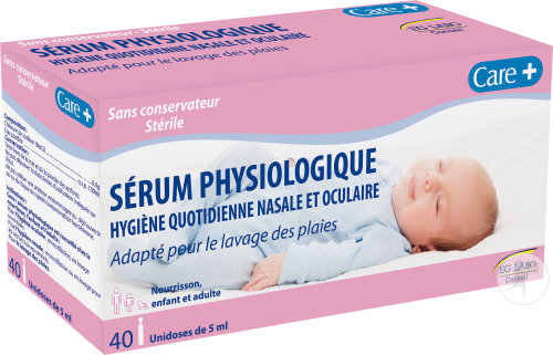Care+ Sérum Physiologique Hygiène Nasale Et Oculaire Nourrisson Enfant Et Adulte Unidoses 40x5ml