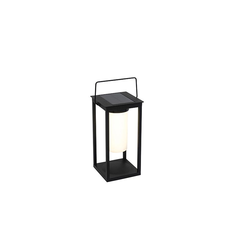 Moderne buitenlamp zwart incl. LED en dimmer solar - Denlu