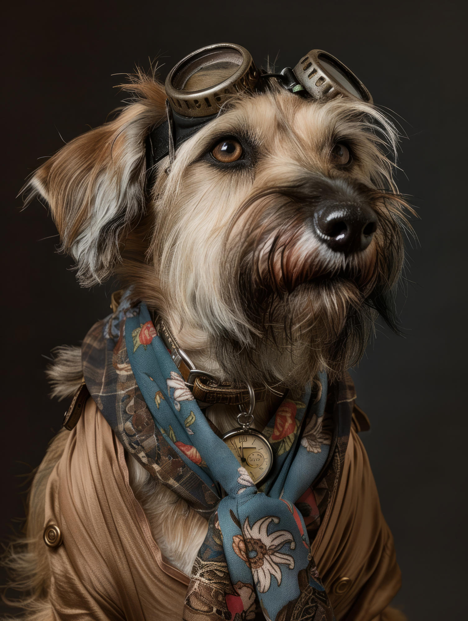 Canvas schilderij van een Briard Dog 60x80 cm