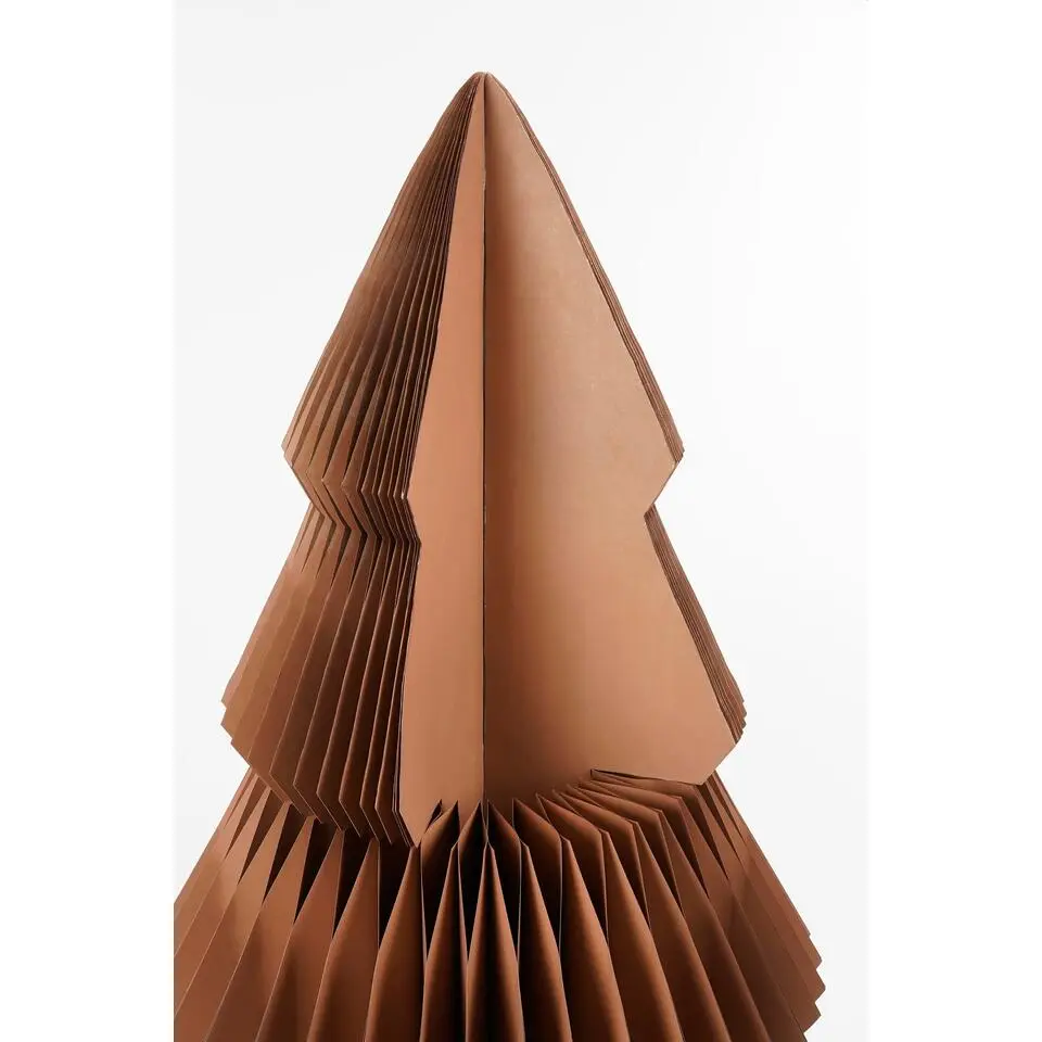 Mica Decorations Decoratie Kerstboom - H152 x Ø104 cm - Papier - Bruin