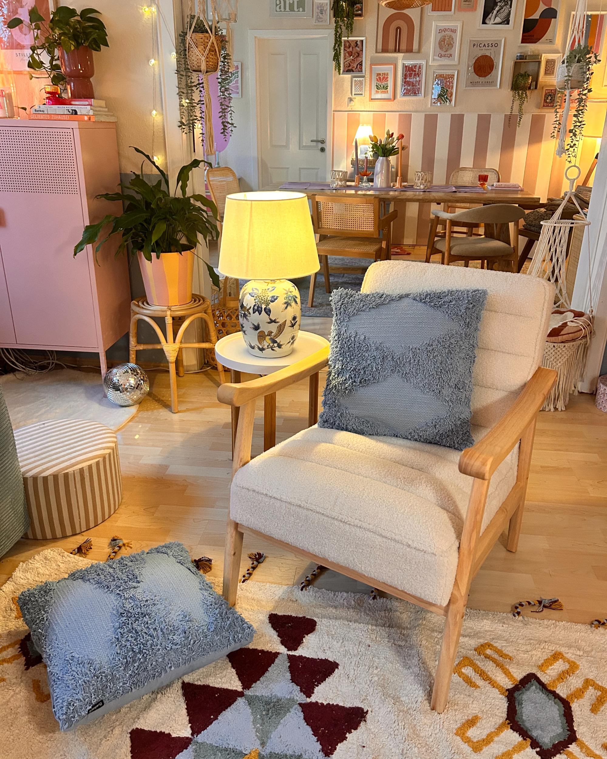 Fauteuil LEKNES Bouclé Gebroken wit