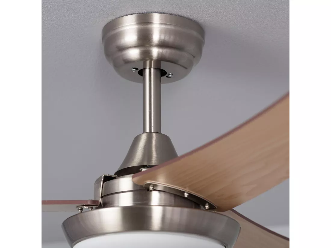Ventilateur de Plafond Silencieux Neil Bois 107cm Moteur DC WiFi Argent