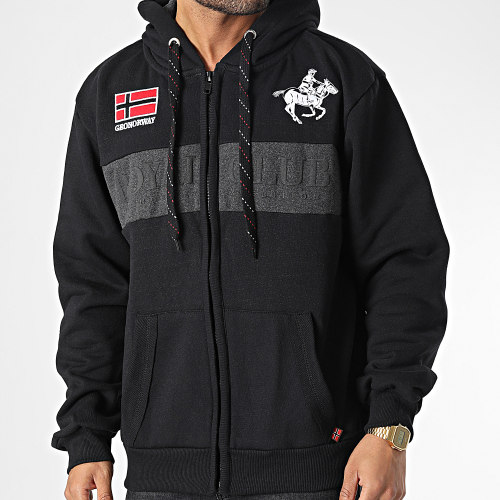 Sweat Zippé Capuche Fahorse Noir