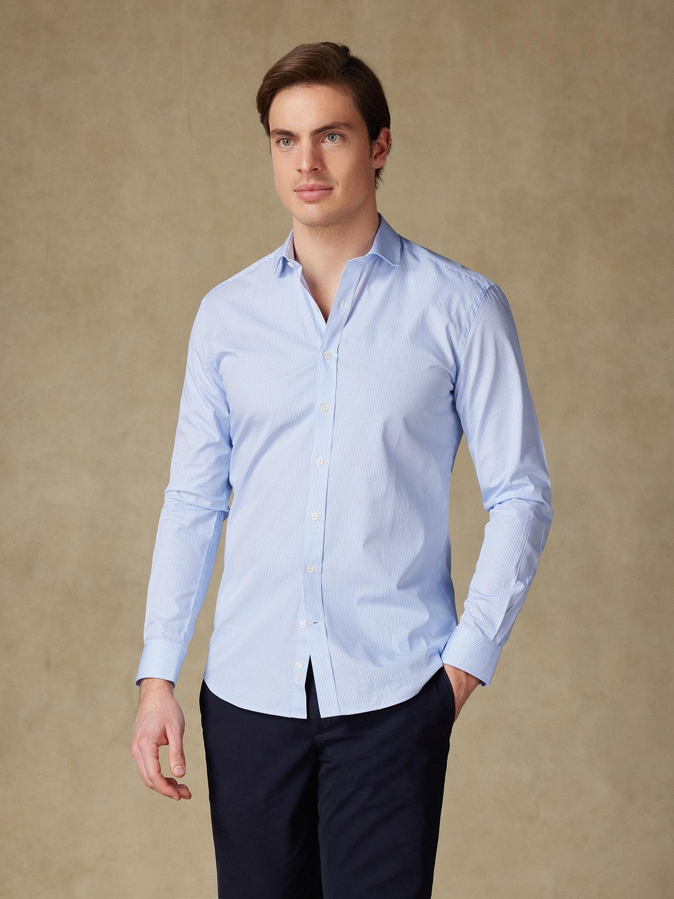 Chemise Menthon à rayures ciel