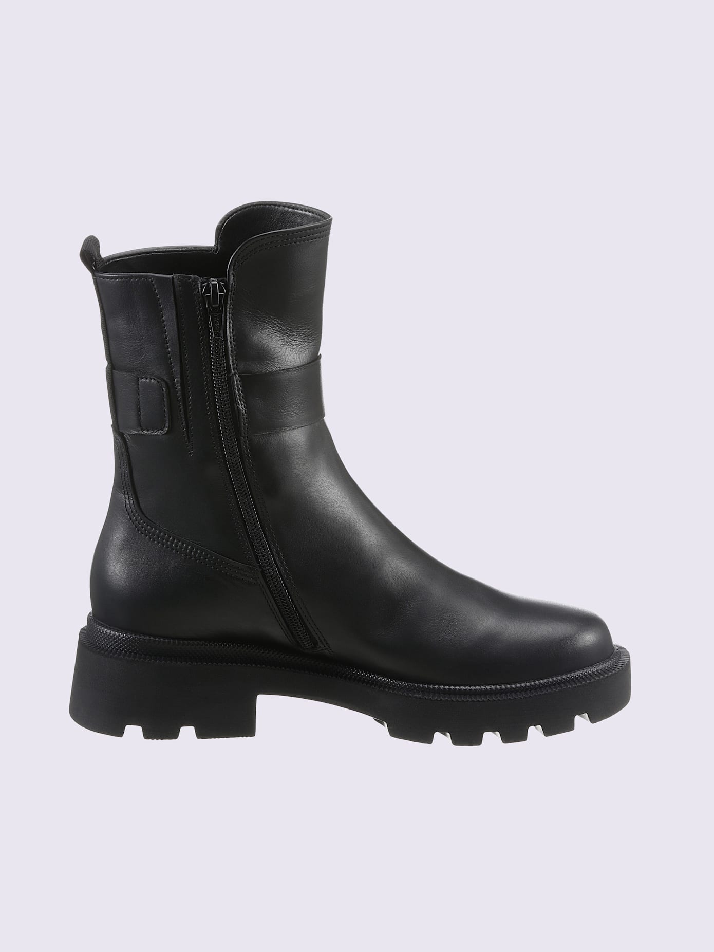 Bottines en cuir nappa de veau et cuir velours de veau
