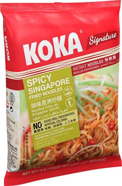 Koka Instant Pittige Singapore Gebakken Noedels (zonder MSG) 85g