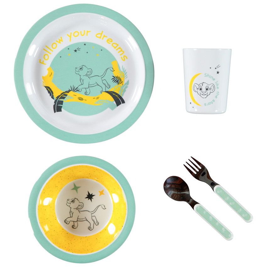 Set repas 5 pièces Simba Le Roi lion Disney - Ecru