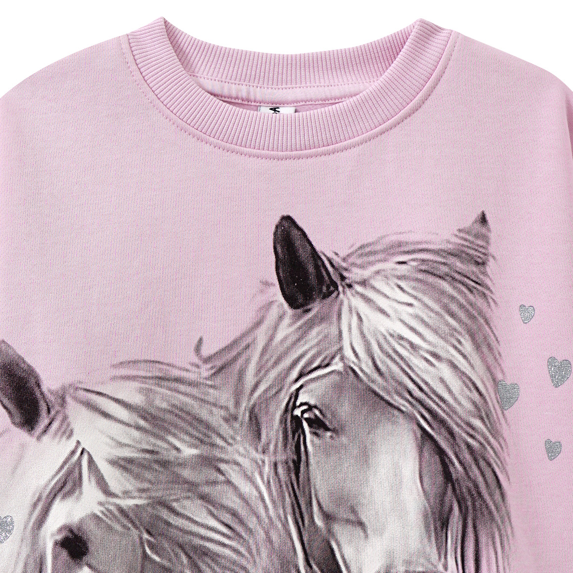Yigga Mädchen Sweatshirt mit Pferde-Motiv hellrosa