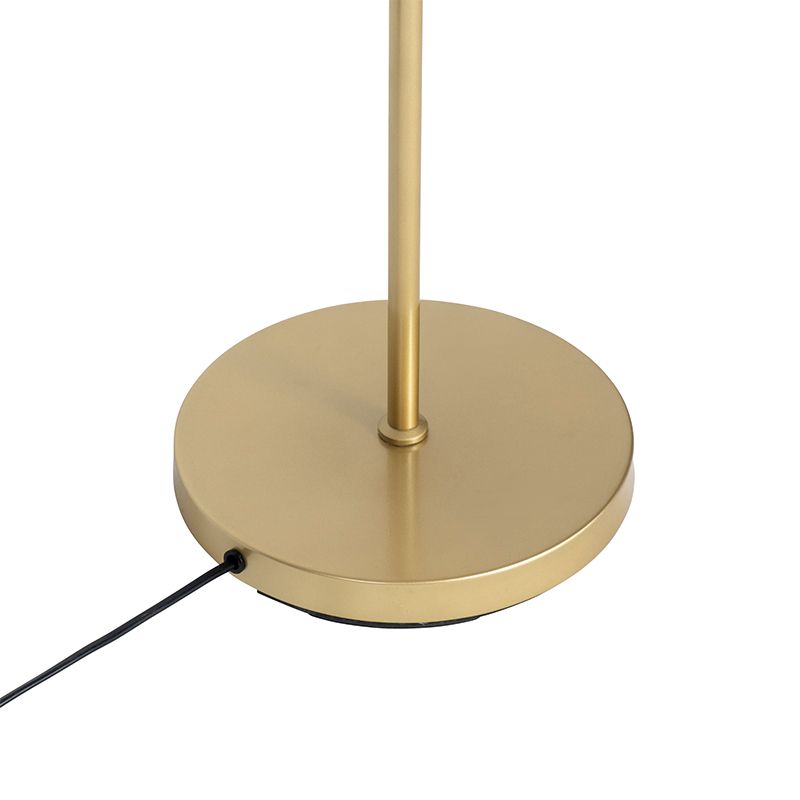 Art Deco vloerlamp goud met mat glas 2-lichts - Pallon