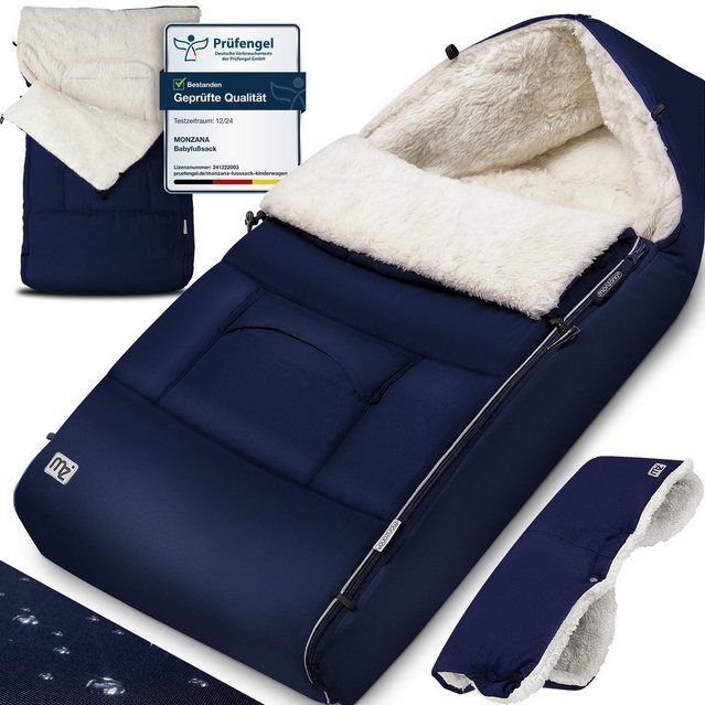 Monzana Baby Voetenzak – Ritssluiting Wasbaar 90x60cm - Marineblauw