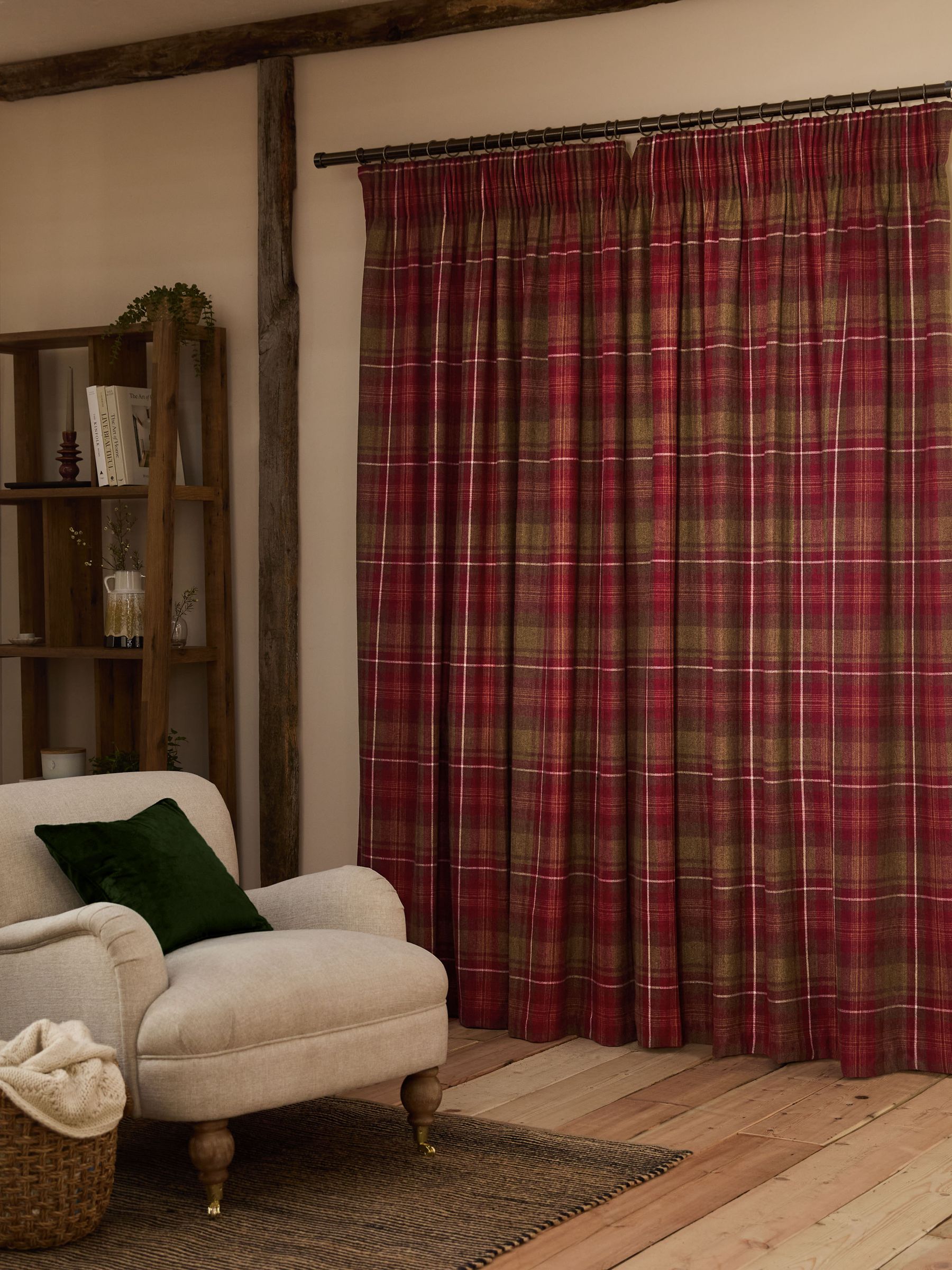 Highland Check Lined Pencil Pleat Curtains