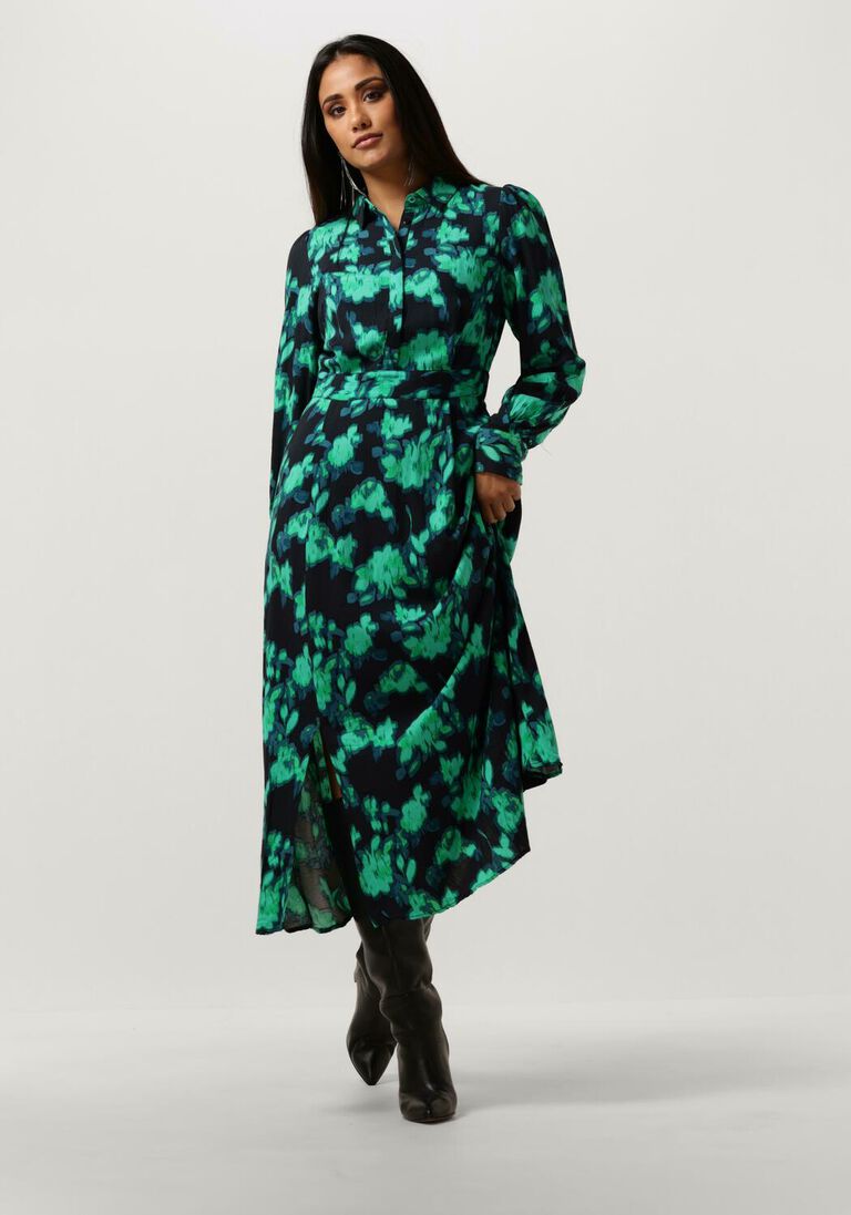Y.A.S. zwarte y.a.s. midi jurk yasflair ls long shirt dress s.