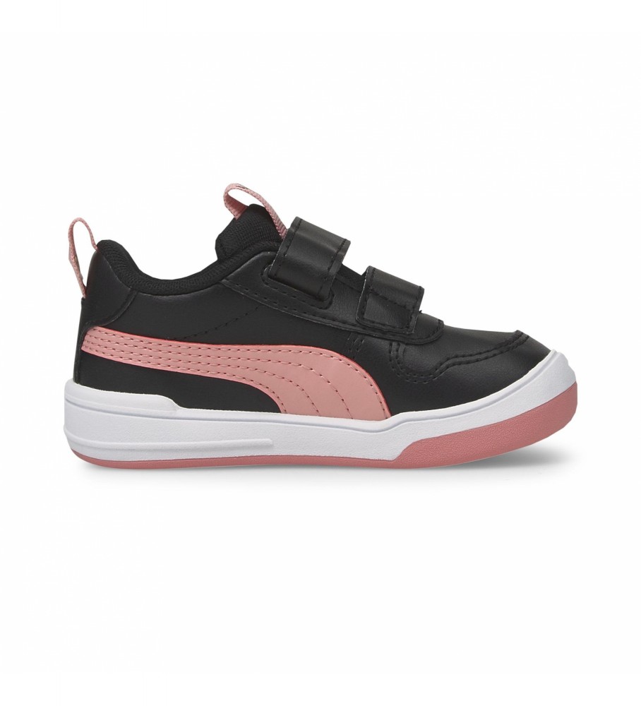 Tênis Puma Multiflex SL V Inf, preto e rosa