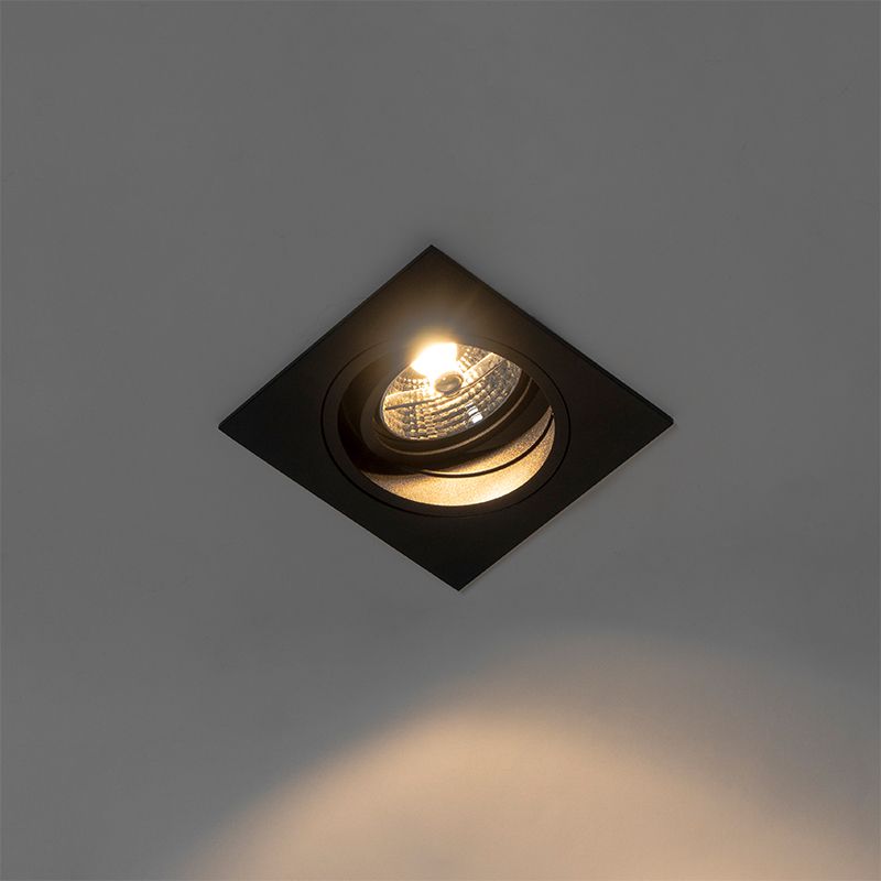 Moderne inbouwspot zwart verstelbaar - Chuck 70
