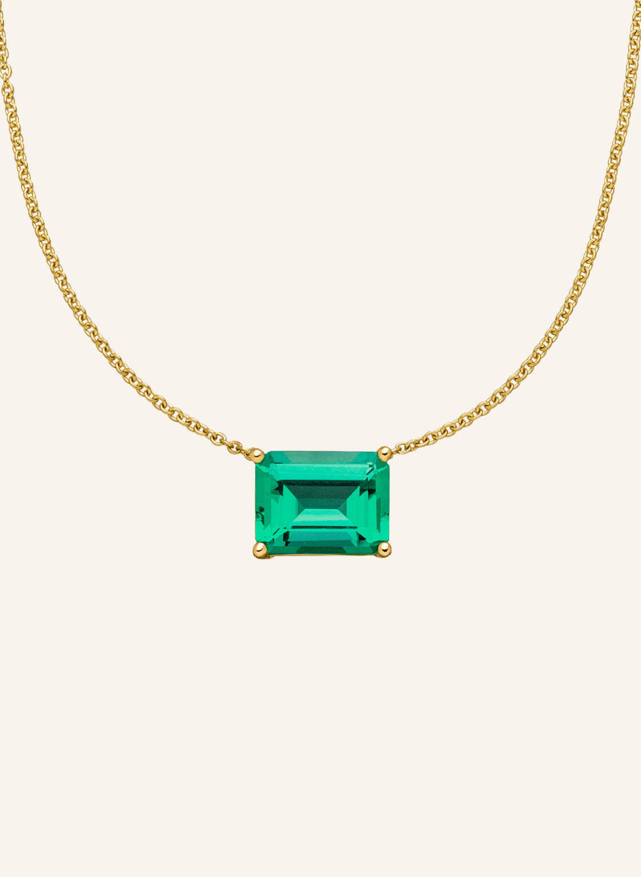 VEYNOU Halskette EDEN aus 14 Karat Gelbgold mit 2ct. lab-grown Smaragd