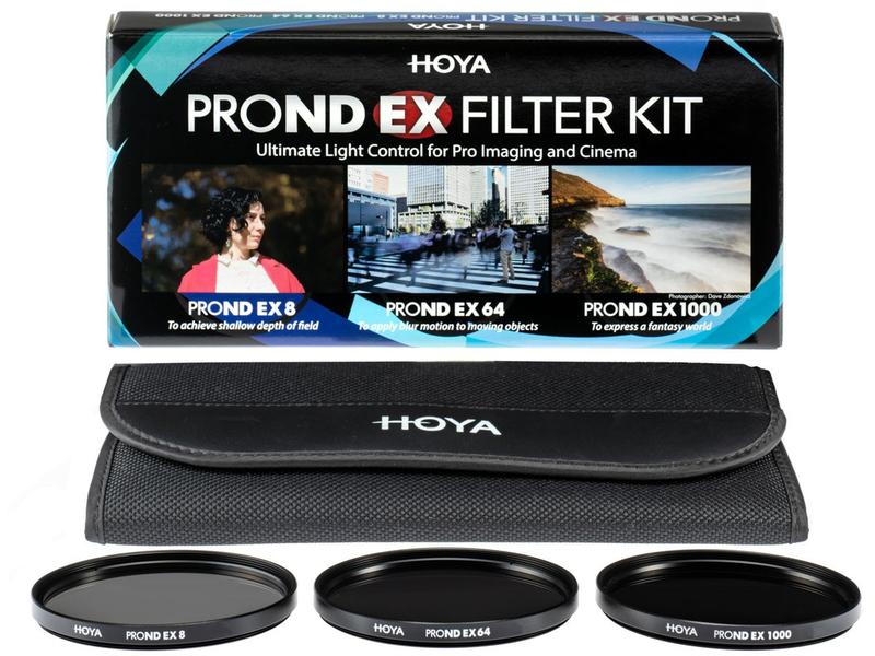 Hoya Graufilter PRO ND EX Kit 8/64/1000 – 55 mm Drei ND-Filter in einem Paket