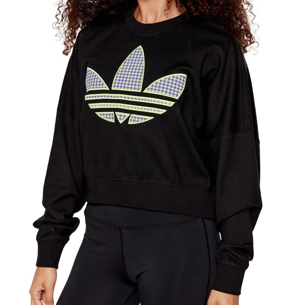 Adidas Sweat Oversized Noir femme Adidas Trèfle