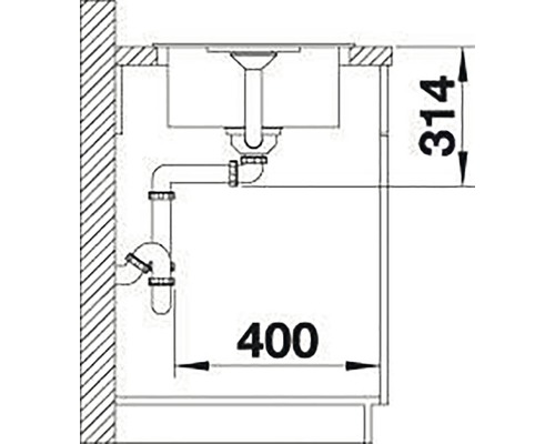 Blanco FAVUM 45 S spoelbak, 860 x 435 mm, wit, 524229