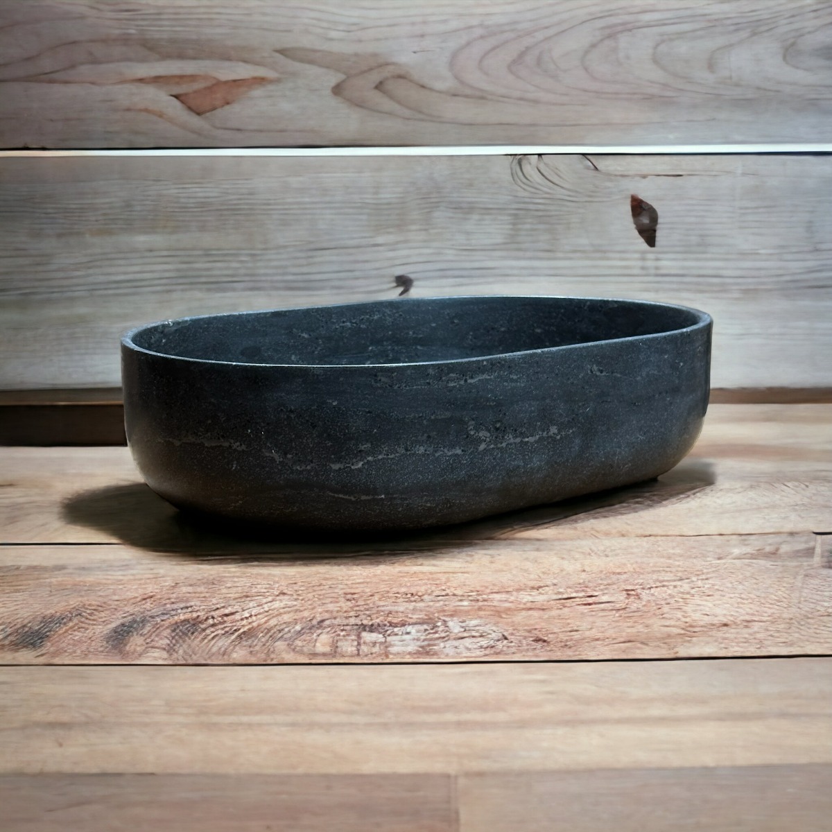 B-Stone Viv ovale waskom natuursteen 50x34x12cm
