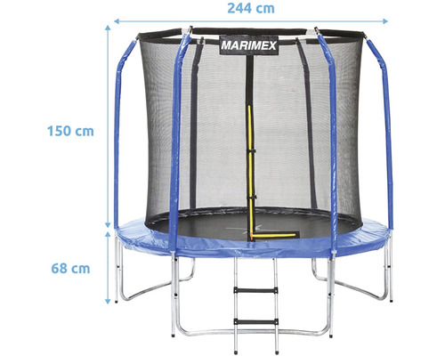 Marimex trampoline Ø 244 cm met veiligheidsnet en ladder
