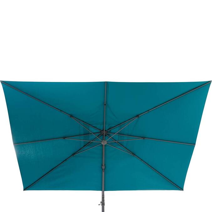 Parasol déporté rectangulaire inclinable MELHIA Bleu canard / Graphite