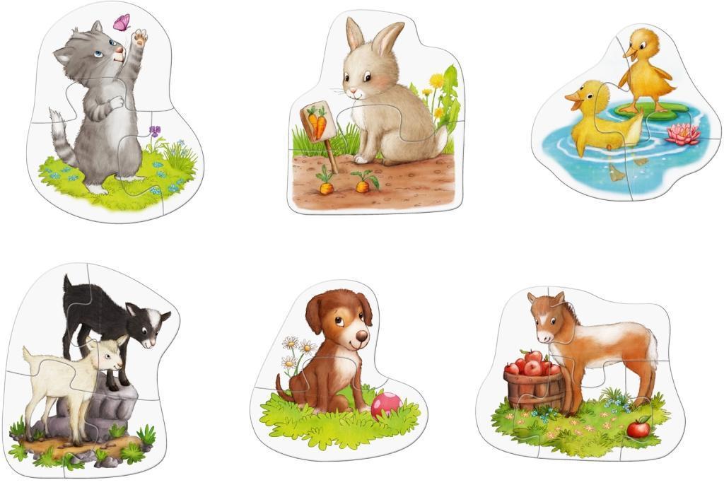 6 erste Puzzles – TIERKINDER mit 6 Puzzles