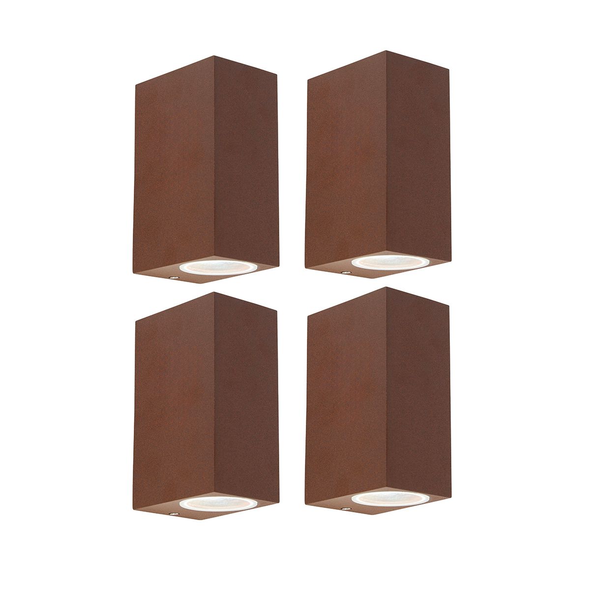 Set van 4 wandlampen roestbruin 2-lichts IP44 - Baleno