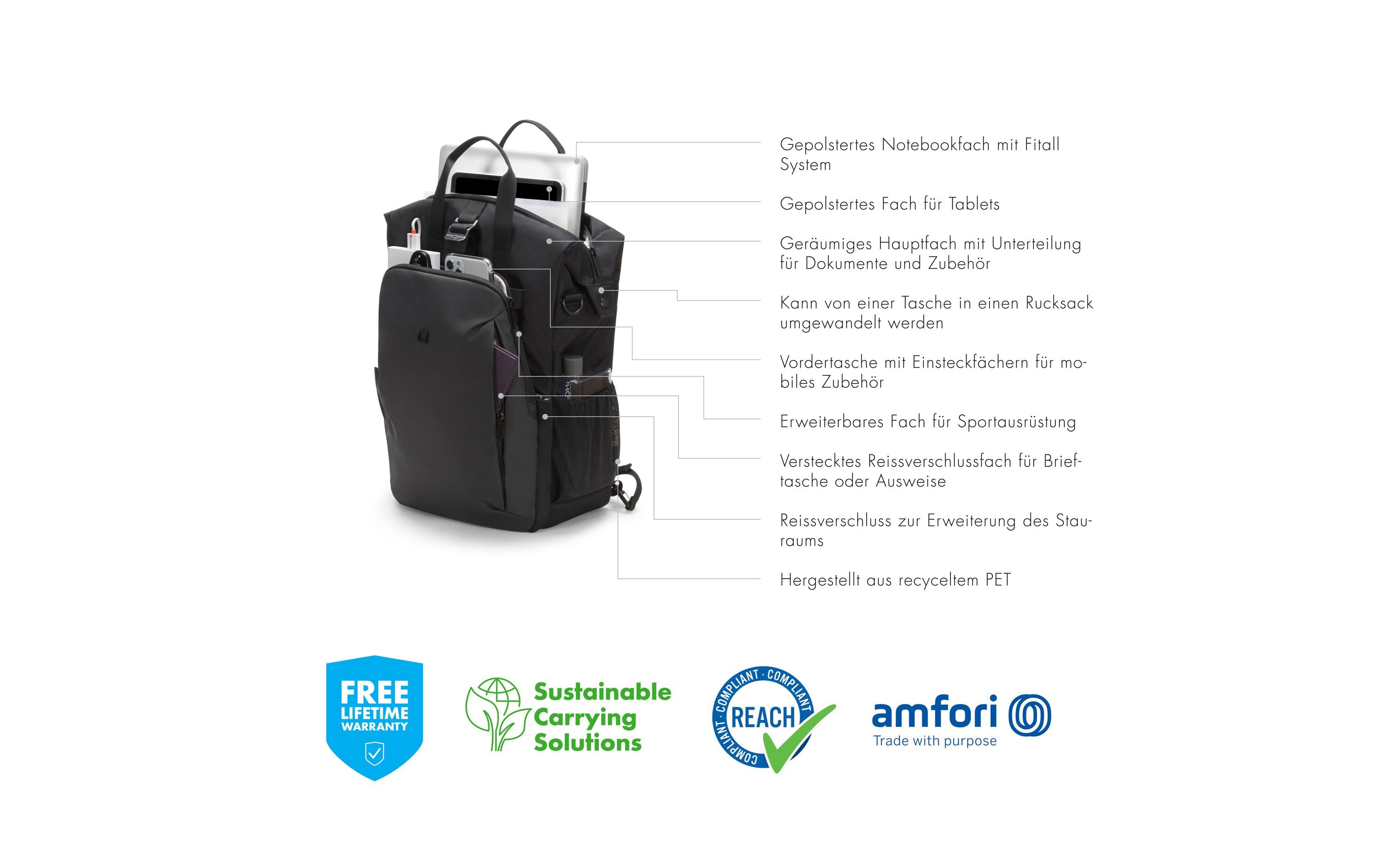 Notebook-Rucksack Eco Dual GO für Microsoft SurfaceUmweltfreundlicher Rucksack für Microsoft Surface Geräte
