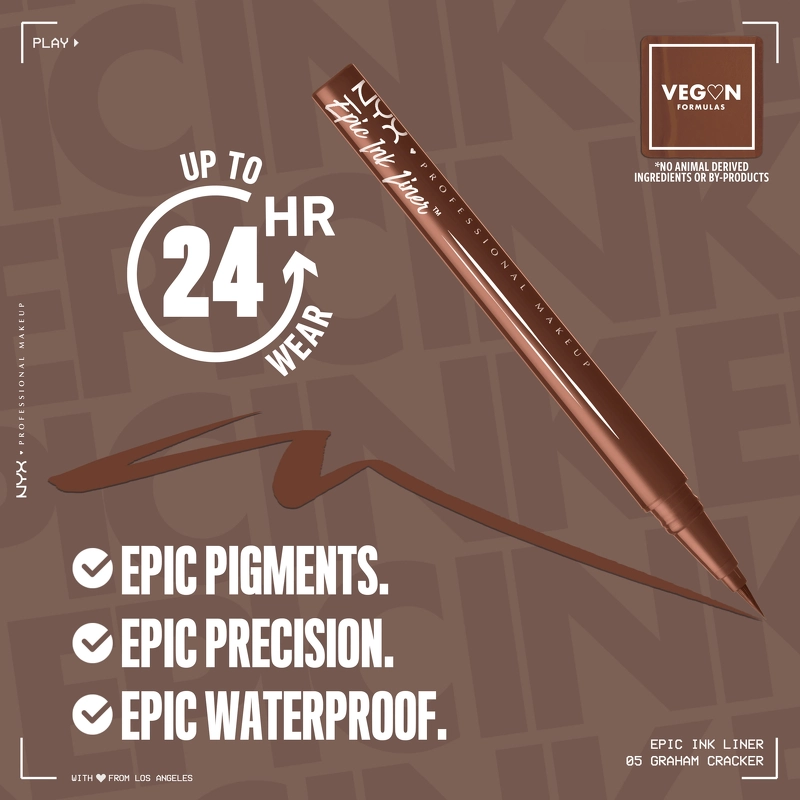 NYX Prof. Makeup Epic Ink Eyeliner Waterproof 1 ml - 05 Graham Cracker
