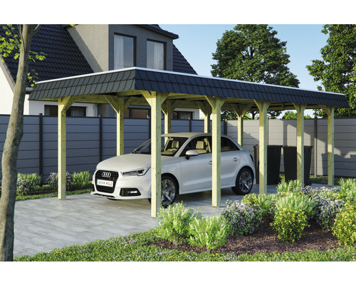 SKAN HOLZ Spreewald enkele carport inclusief paalankers, 345 x 741 cm, geïmpregneerd
