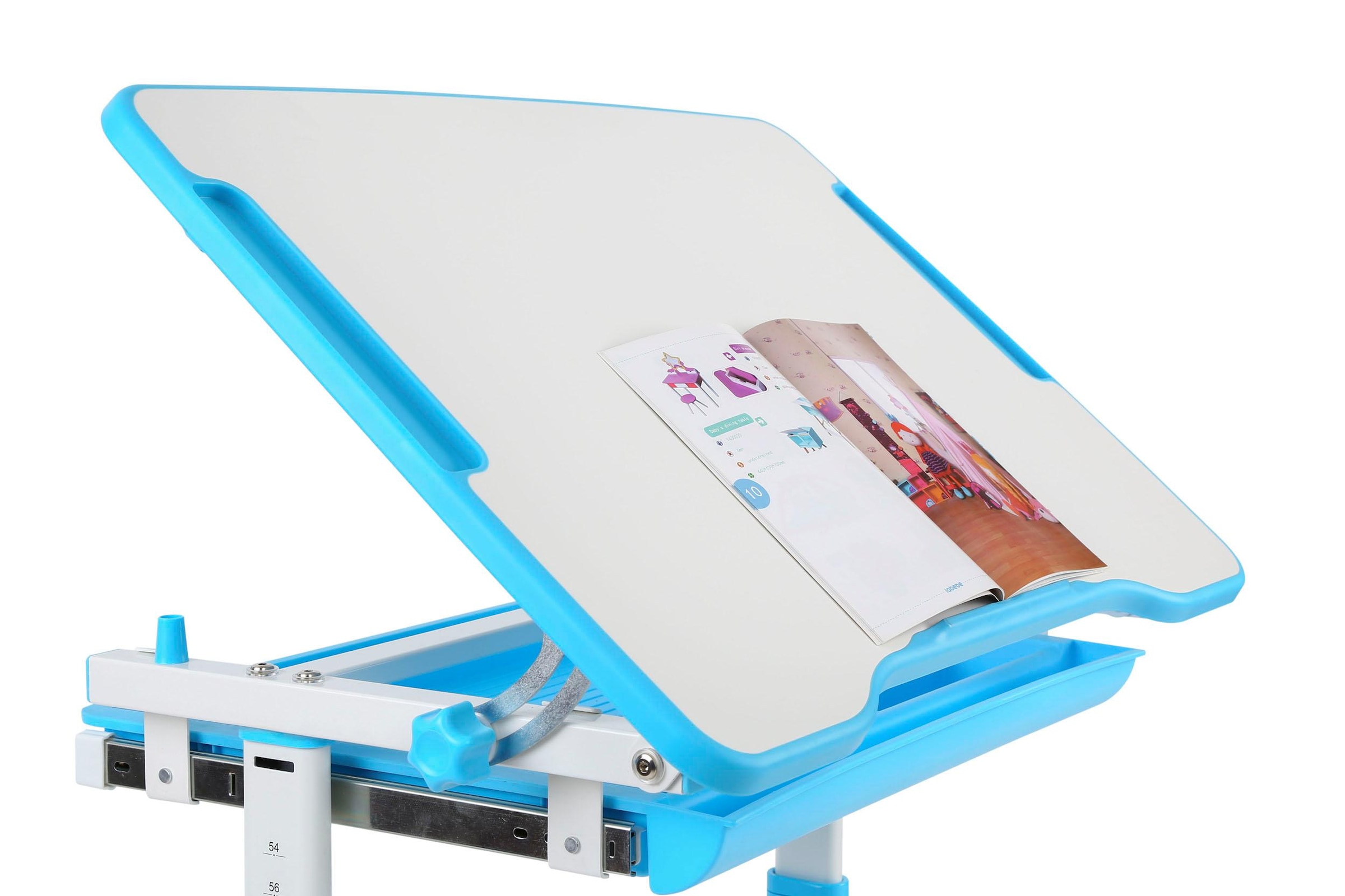 Vipack Kinderschreibtisch »Comfortline, mit Höhenverstellung inkl. Taschen- u. Becherhalter« Set, B/H/T ca. 70x54-76x47,4cm, verschiedene Farben, mit Griffelschublade,  inkl. Stuhl und verstellbarer Schreibplatte, praktische Funktionen
