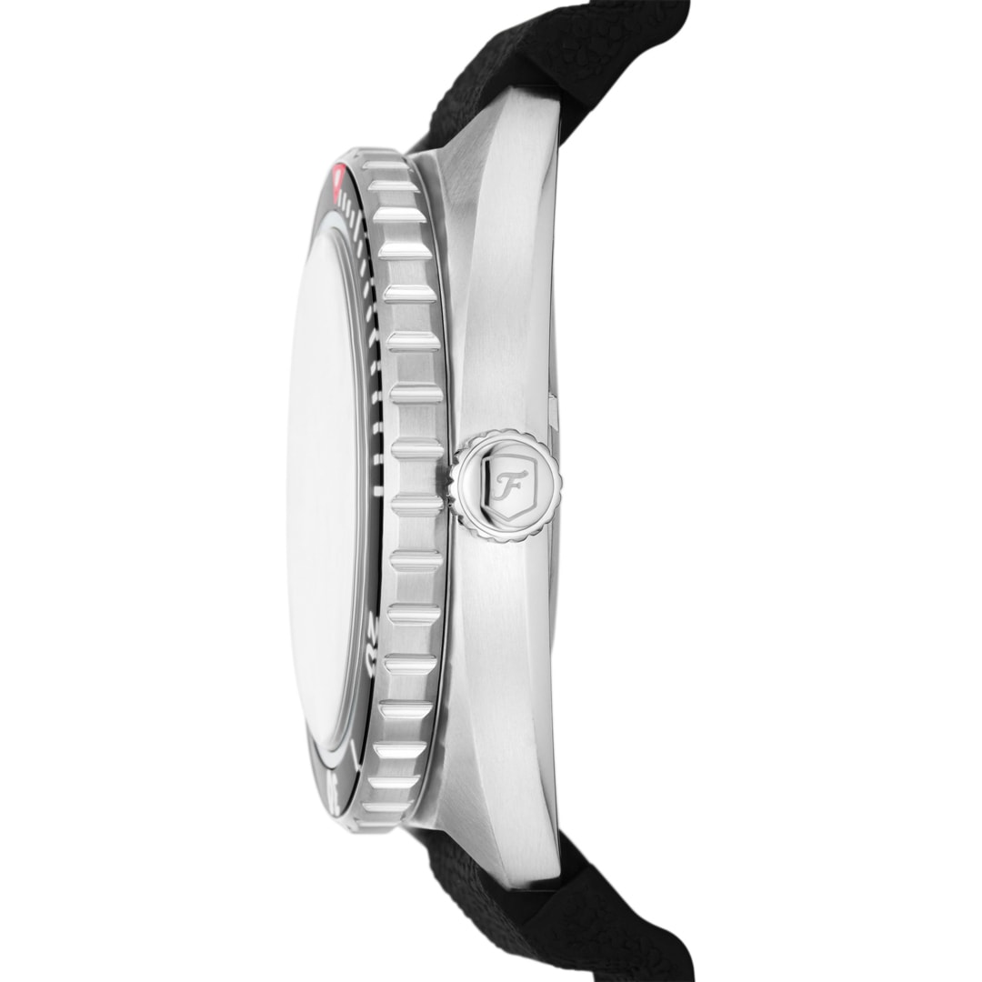 Fossil Breaker Date Silbrig / Schwarz 42mm