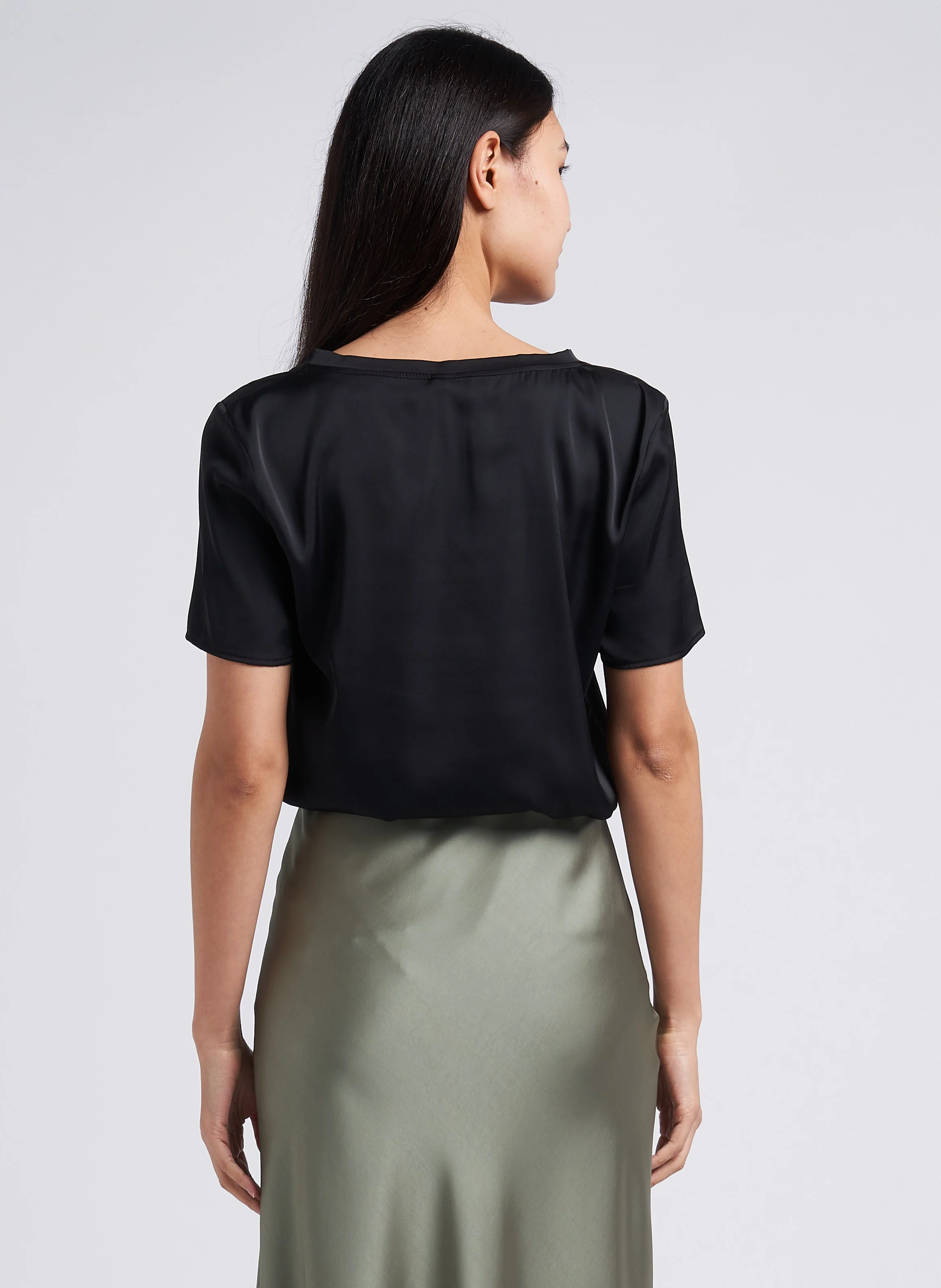 Tee-shirt col V fluide | Noir
