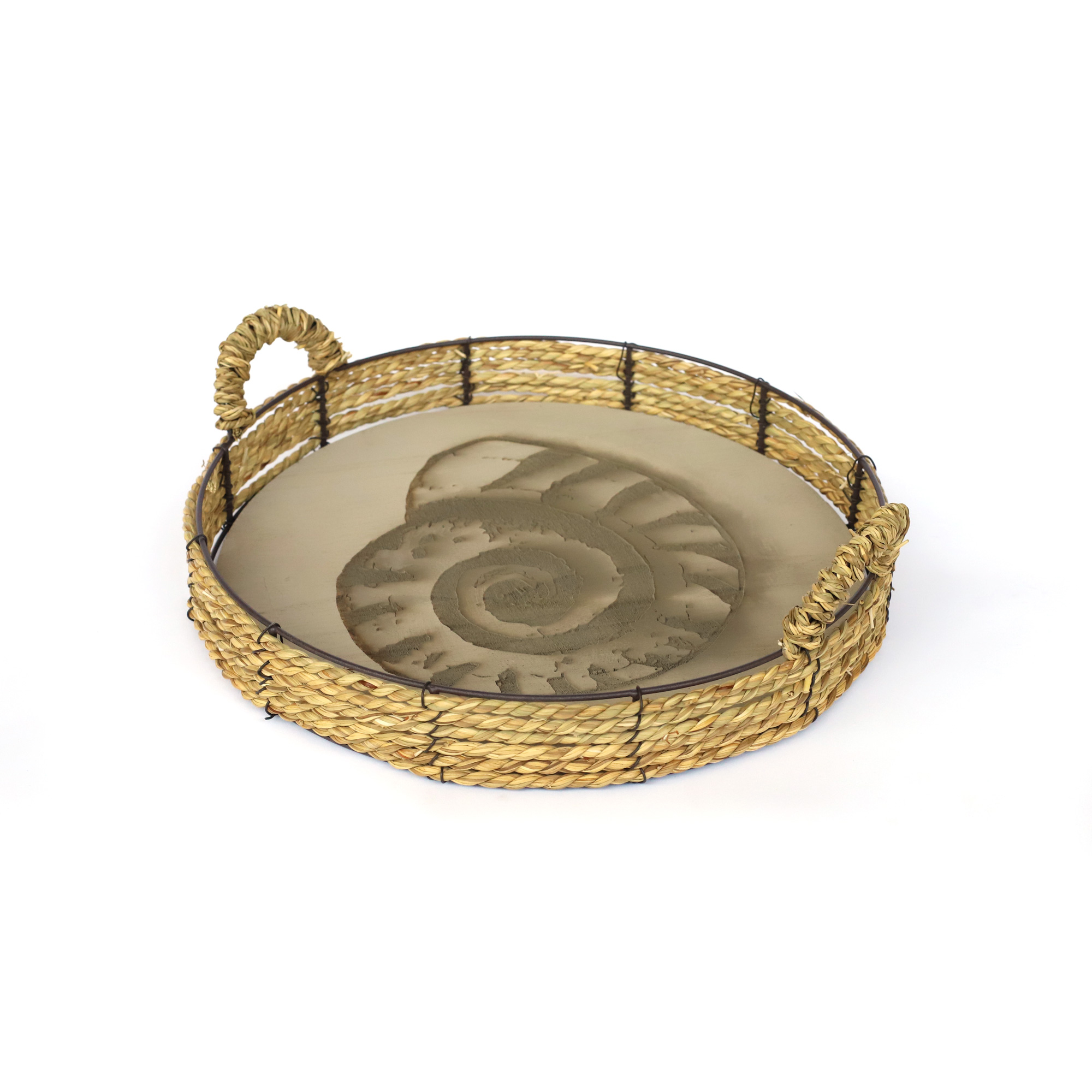 Tablett 'Muschel', Brauntöne, Ø 36 cm, H 10 cm zu 17,00