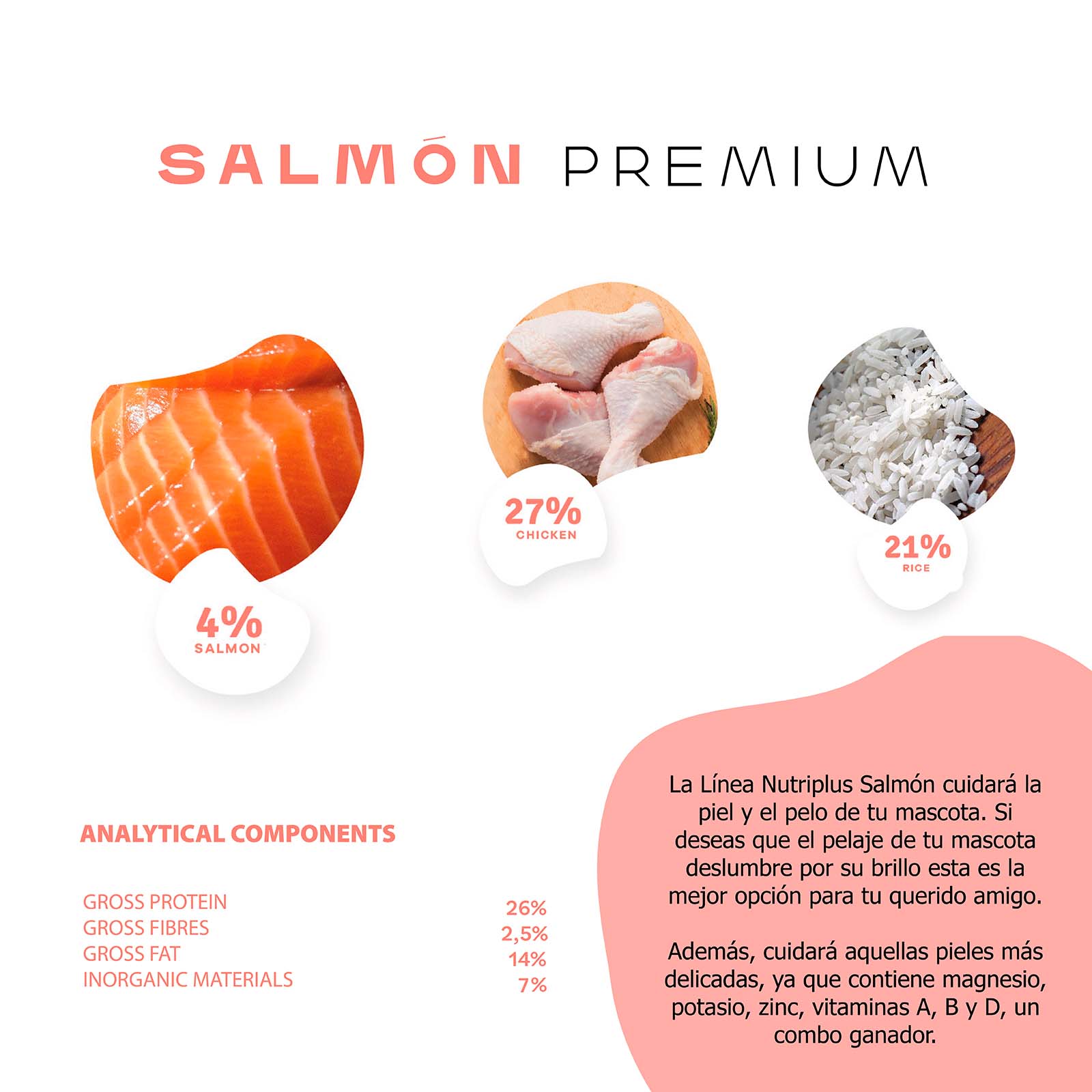 Ração para cães adultos com sabor de salmão