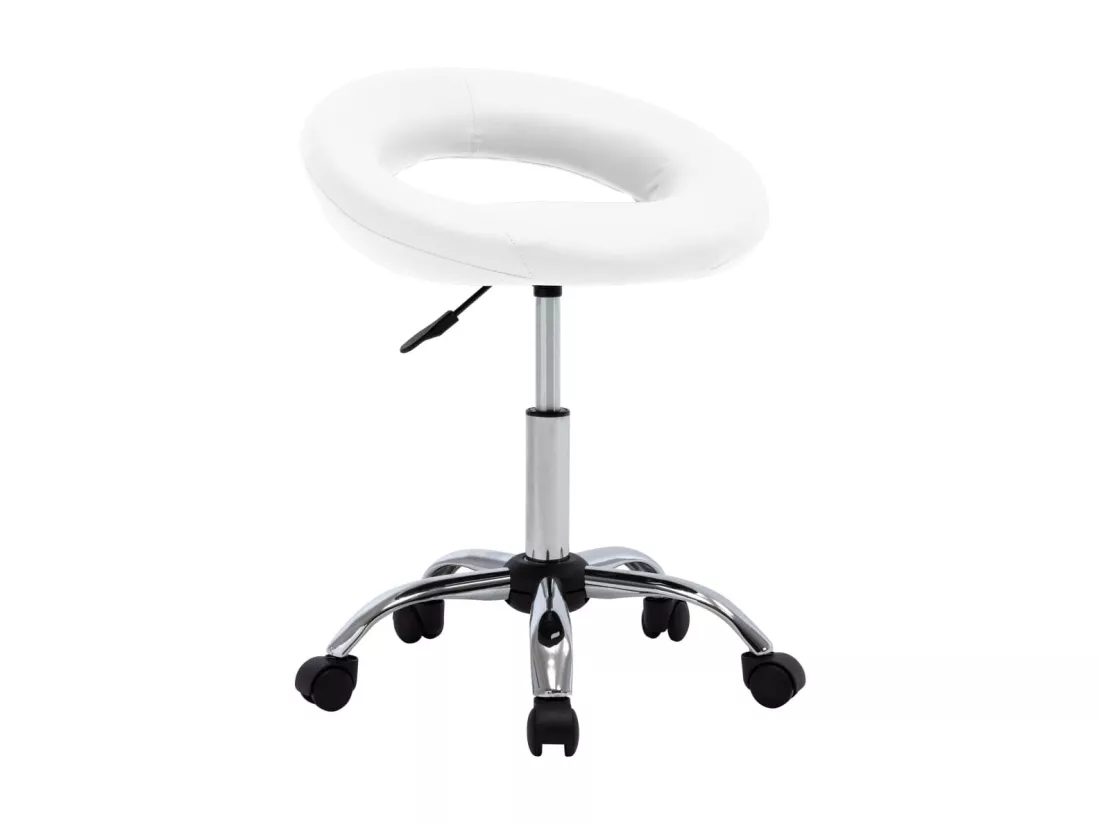 Chaise de travail roulante Blanc Similicuir