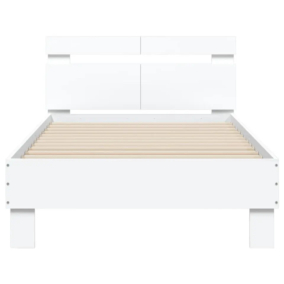 vidaXL - Bed frame met hoofdbord - Wit - Bewerkt hout - 100x200 cm